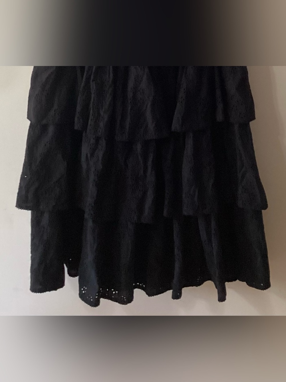Hill House The Eyelet Noemi Skirt - Long Black Ruffle Skirt - Size XXL- Cotton - Picture 10 of 10